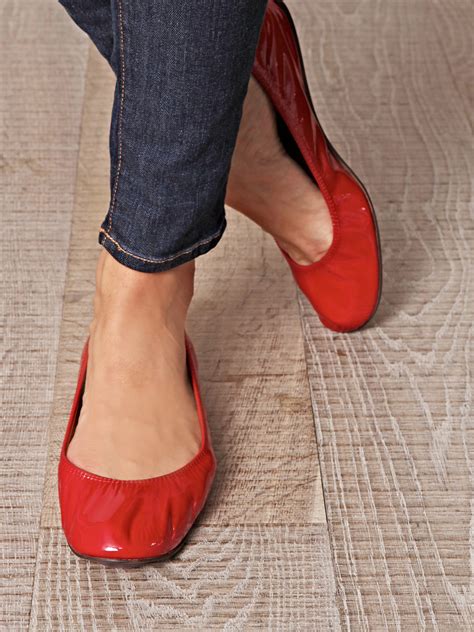 Lanvin Patent Leather Ballet Flats in Red | Lyst