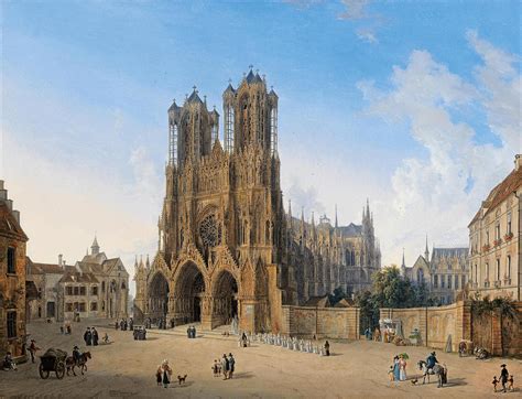 Cathedral of Notre-Dame at Reims Painting by Domenico Quaglio - Fine ...