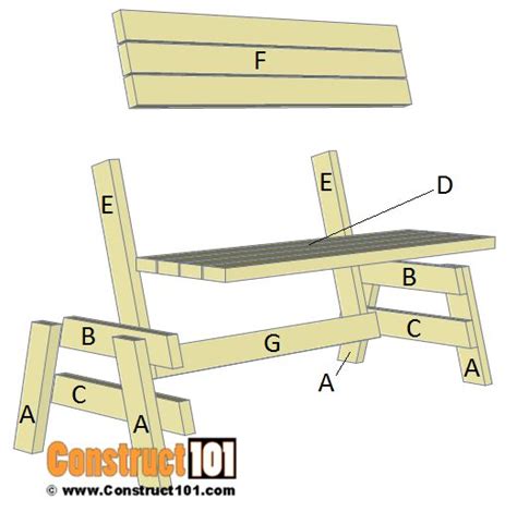 Simple DIY 2x4 bench - free plans, exploded view, material list. #2x4woodworkingplansfree | Diy ...