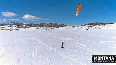 Kite Skiing Outside Bozeman MT | Flying Across Flat Snow