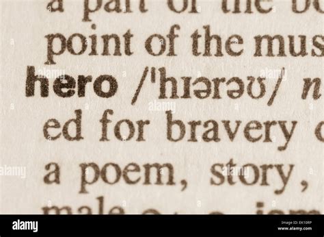 Definition of word hero in dictionary Stock Photo - Alamy