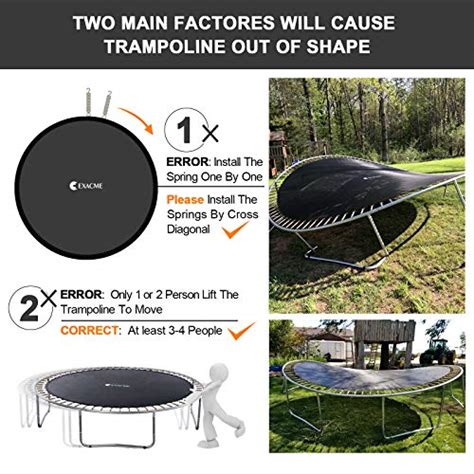 Exacme Heavy Duty Trampoline with Enclosure Net, Safety Pad and Ladder ...