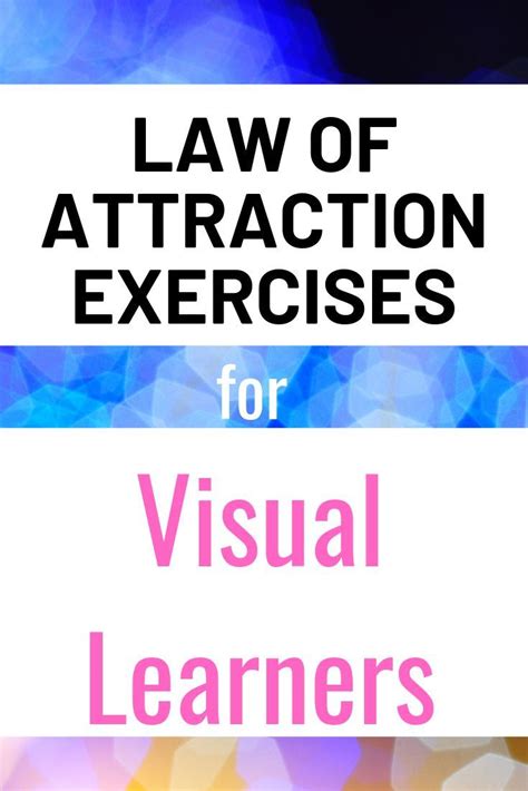 Law of Attraction Exercises for Visual learners and communicators | Law ...