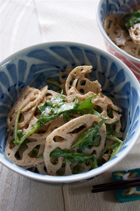 Lotus Root and Mizuna Salad | RecipeTin Japan