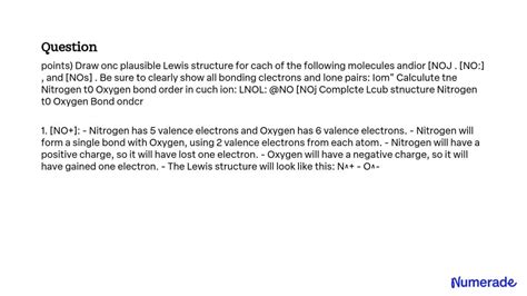 SOLVED: Points) Draw one plausible Lewis structure for each of the ...