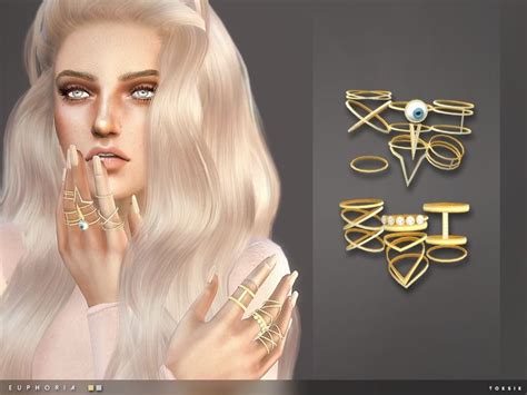 toksik - Euphoria Rings | Sims 4 Female Rings