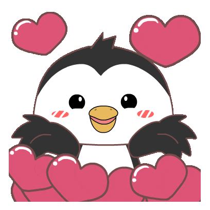 Cute Penguin Sticker - Cute Penguin Heart - Discover & Share GIFs ...