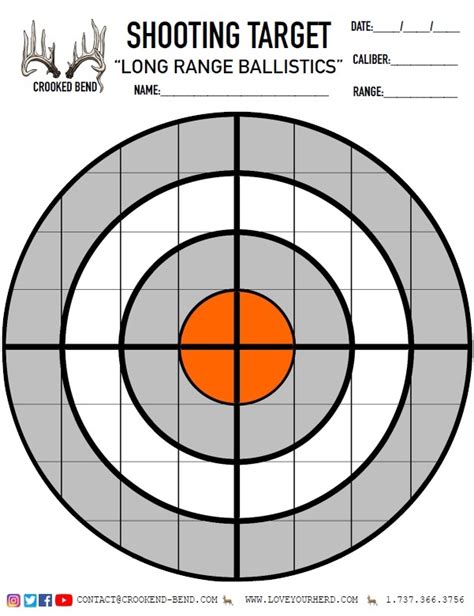 Long Range Ballistics | Free Printable Shooting Targets | Crooked Bend