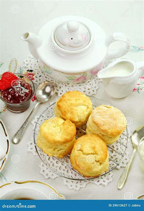 Devonshire Tea and Scones stock image. Image of food - 29613627