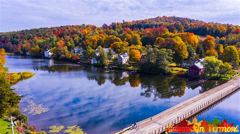 Autumn in Vermont - Autumn at the Brookfield Floating Bridge in ...