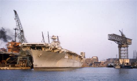 [1644 x 969] Brooklyn Naval Yard 1958 - USS Enterprise (CV-6) is ...