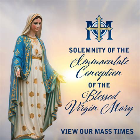 Mass Times for the Solemnity of the Immaculate Conception – Saint ...