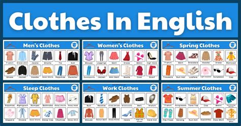 Extensive List Of Clothes: Names Of Clothes In English With Pictures ...