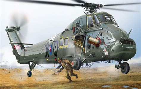 Wallpaper UK, Westland Wessex, Wessex UH.5 Royal Navy Helicopter, Tiziano Gollini, многоцелевой ...