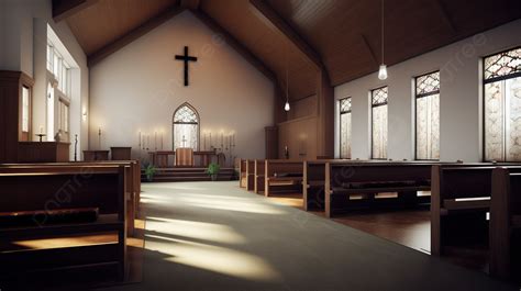 3d Animation Of A Church Interior With Pews Background, Small Church ...