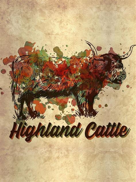 Highland Cattle Watercolor Highland Cow Digital Art by Clint McLaughlin ...