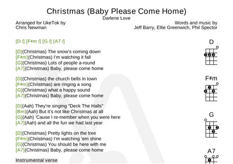 Christmas (baby Please Come Home) Sheet Music | Mariah Carey | Ukulele ...