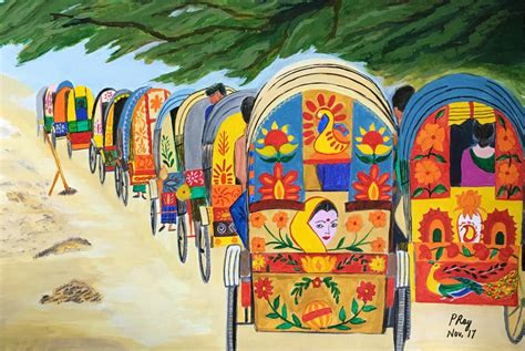 Rickshaw art of Dhaka | Art, Painting, City painting