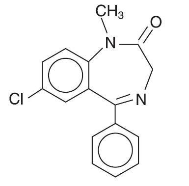 7): Chemical structure of diazepam (Sellers, 1985) Molecular Formula: C ...