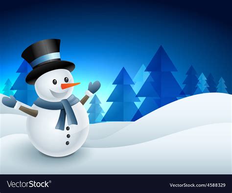 Snowman winter background Royalty Free Vector Image