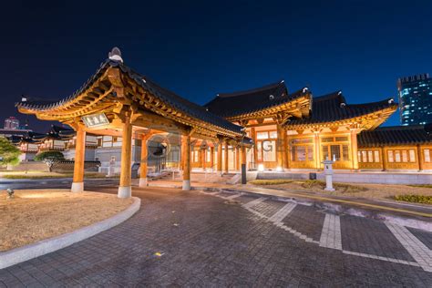 Incheon,Traditional Korean style architecture at night in Incheo by cj_nattanai Vectors ...