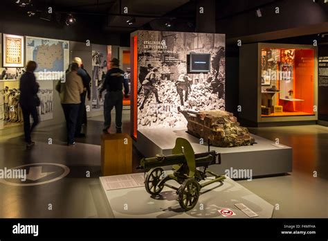 Tourists visiting the Mémorial de Caen, museum and war memorial in Caen ...