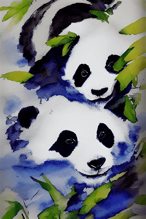 Panda Watercolor Art · Creative Fabrica