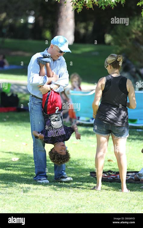 Heidi Klum's father Gunther and her son Johan Riley and a family friend enjoy a day at Coldwater ...