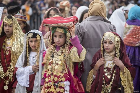 TUNIS, TUNISIA- Girls dress up in traditional Tunisian dress during a ...