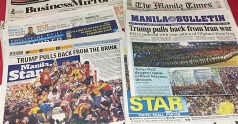 Banner stories of Manila's leading newspapers, Mon. Feb. 3, 2020 ...