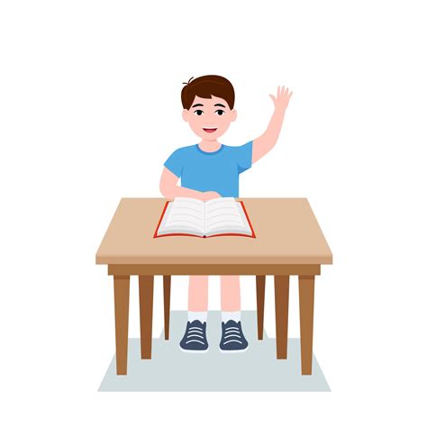 Boy Writing Homework Clipart