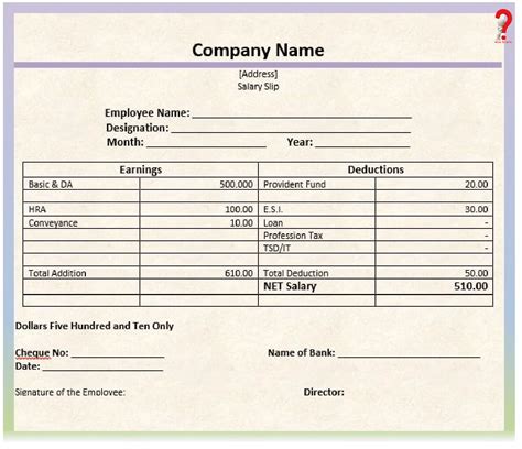 Basic-Salary-Slip-Example-1 | How to Wiki