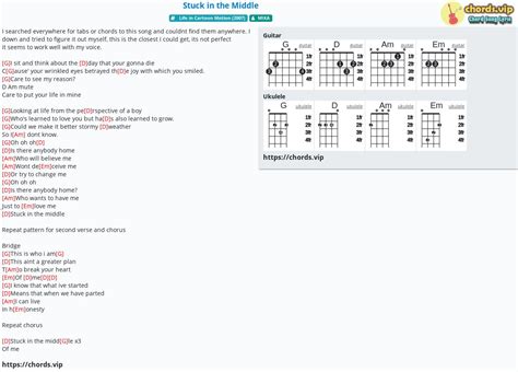 Chord: Stuck in the Middle - tab, song lyric, sheet, guitar, ukulele ...