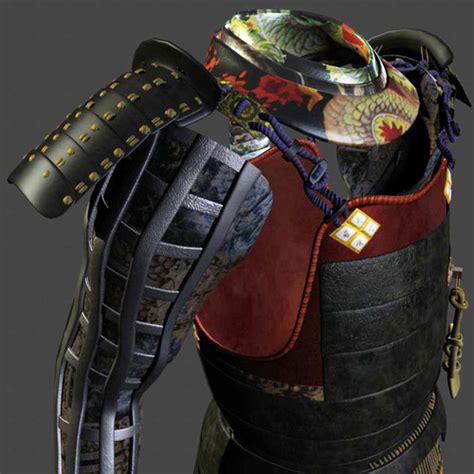 Samurai Armor Black Ornate 3D Model OBJ FBX MA MB - CGTrader.com