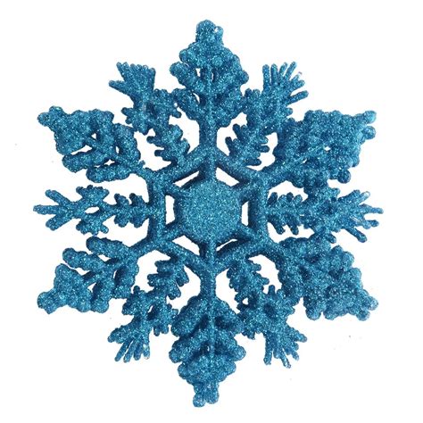 12 Pcs Glitter Snowflake Christmas Ornaments Xmas Tree Hanging Decoration Blue-in Pendant & Drop ...