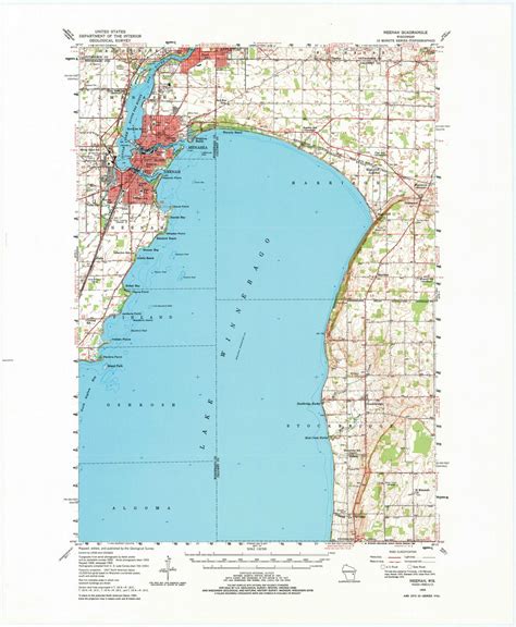 Neenah, Wisconsin 1955 (1984) USGS Old Topo Map Reprint 15x15 WI Quad 802928 - OLD MAPS