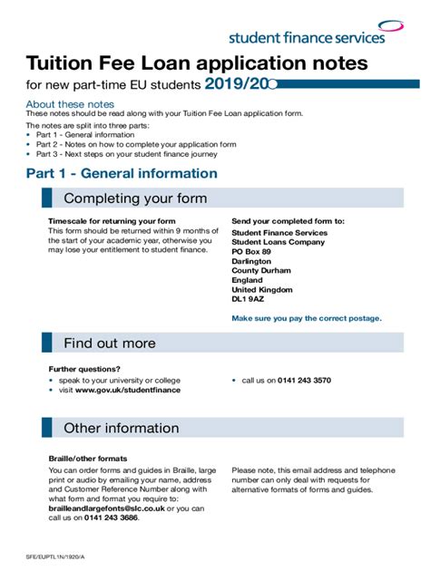 Fillable Online Student finance application forms and notes for new part- ... Fax Email Print ...