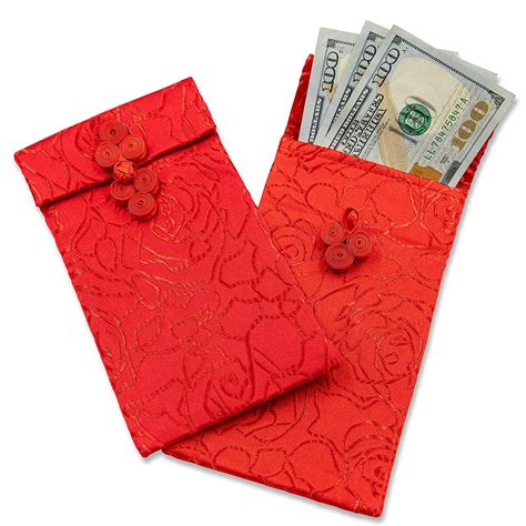 Chinese Silk Red Envelopes - 3-Piece Lunar New Year Hongbao Red Money ...