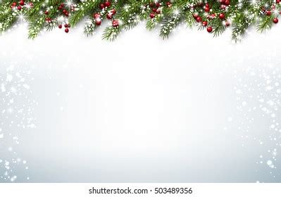 Christmas Background Fir Branches Holly Berries Stock Vector (Royalty ...