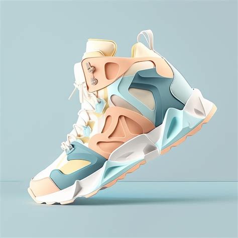 Premium AI Image | A pair of sports shoes in pastel colors Ai generated art