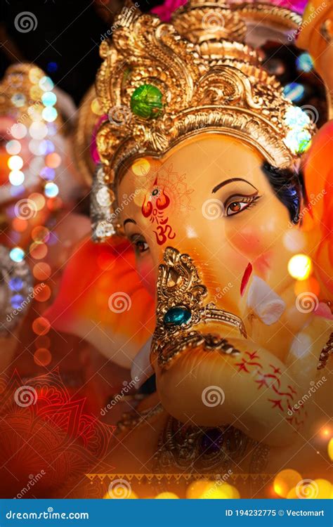 Lord Ganpati Idol for Happy Ganesh Chaturthi Festival of India Stock Image - Image of creative ...