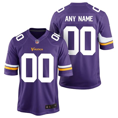 Minnesota Vikings Nike Game Jersey - Court Purple - Custom - Mens