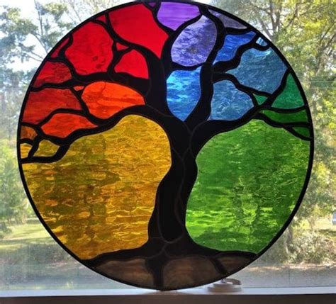 Tree of Life Stained Glass Panel