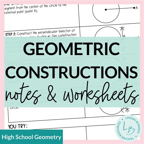 Geometric Constructions Notes and Worksheets - Lindsay Bowden