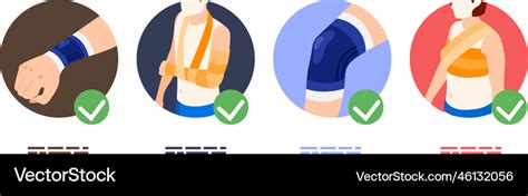 Bandage application set Royalty Free Vector Image