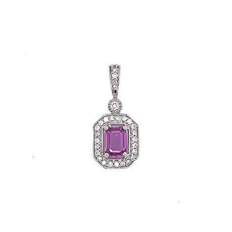 Sapphire (Pink) & Diamond Pendant - GoldInArt.com