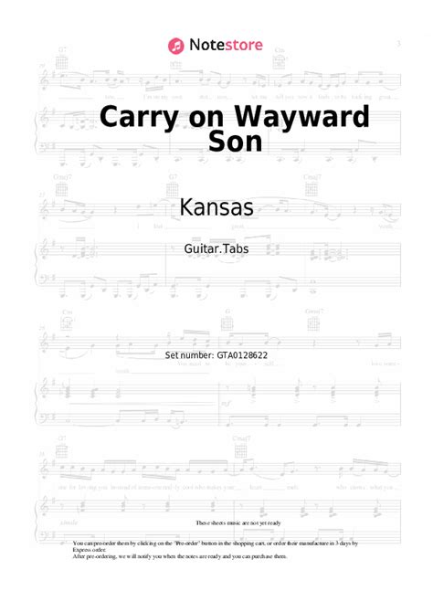 Carry on Wayward Son tabs guitar Kansas in Note-Store.com | Guitar.Tabs ...