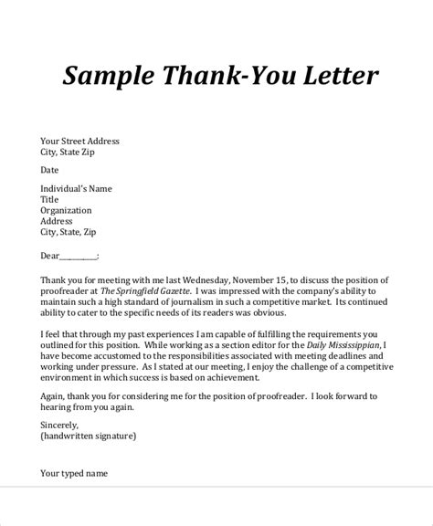 FREE 32+ Sample Thank-You Letter Templates in MS Word | PDF