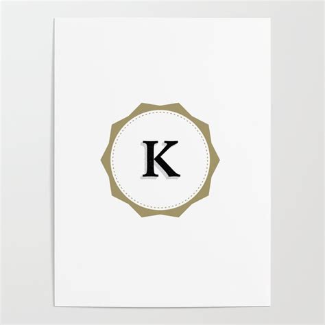 Vintage Letter K Monogram Poster by Textures | Society6