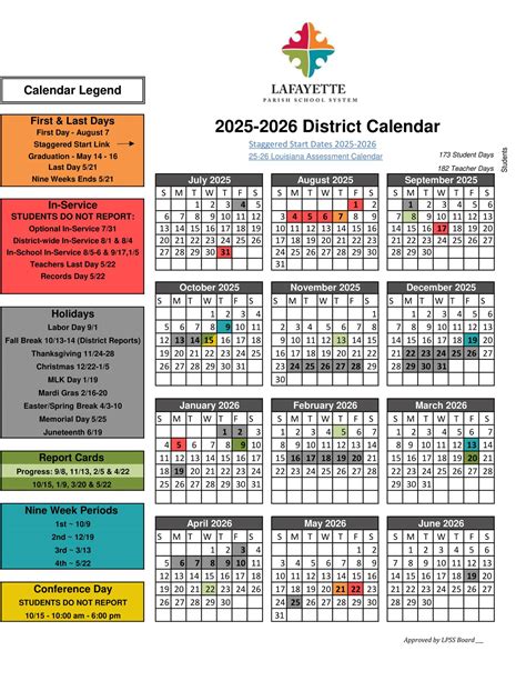 Lafayette Parish School Calendar 2025 2026 - Ros Leoine